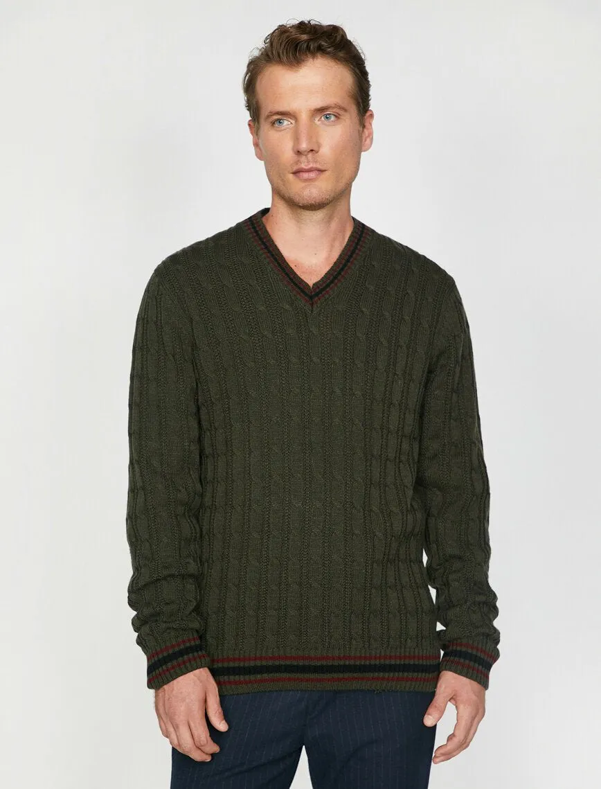 17373 Khaki Knitted Jumper