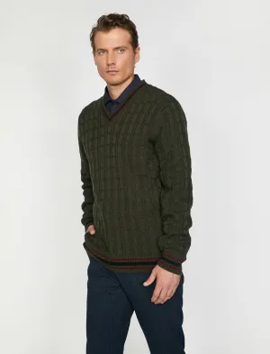 17373 Khaki Knitted Jumper