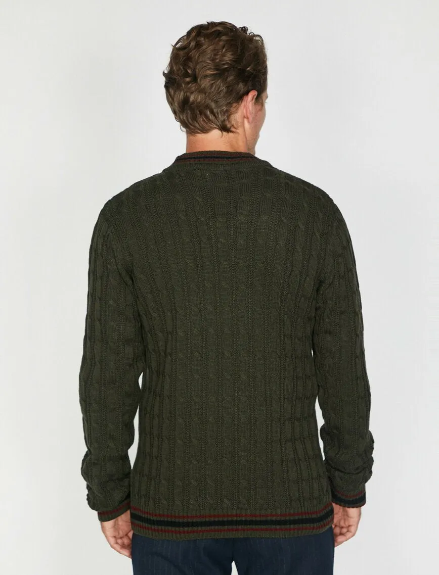 17373 Khaki Knitted Jumper