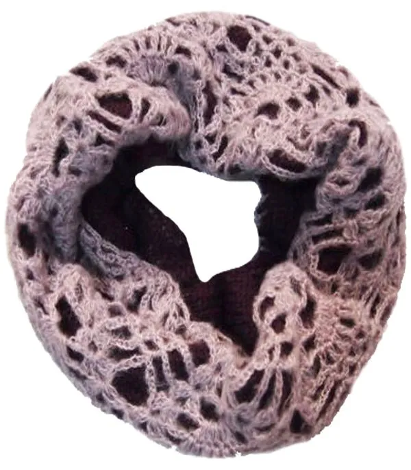 2-Tone Lace Hand Knit Crochet Infinity Scarf