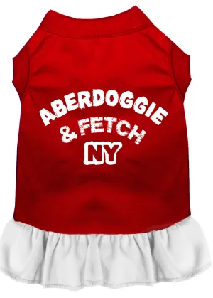 Aberdoggie Ny Screen Print Dress Red With White Xxl
