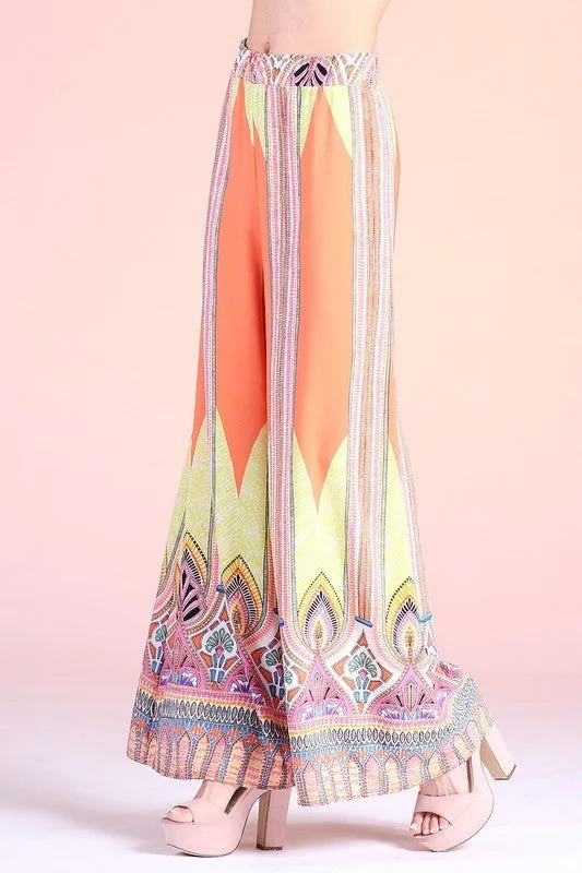 Aztec Print Palazzo Pants