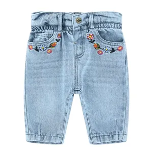 Babies Embroidered Floral Jeans