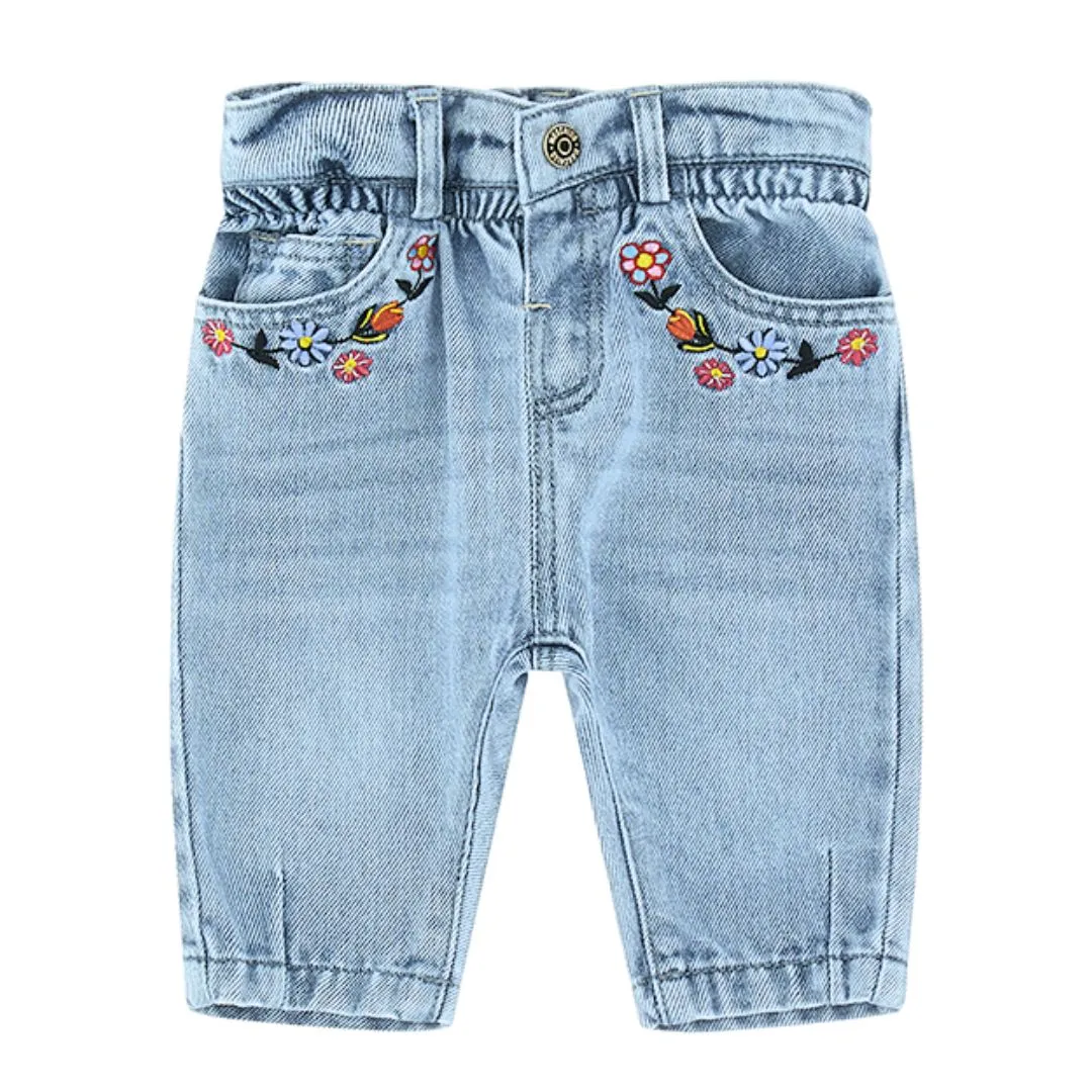 Babies Embroidered Floral Jeans