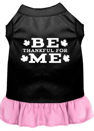 Be Thankful For Me Screen Print Dress Black With Light Pink Lg