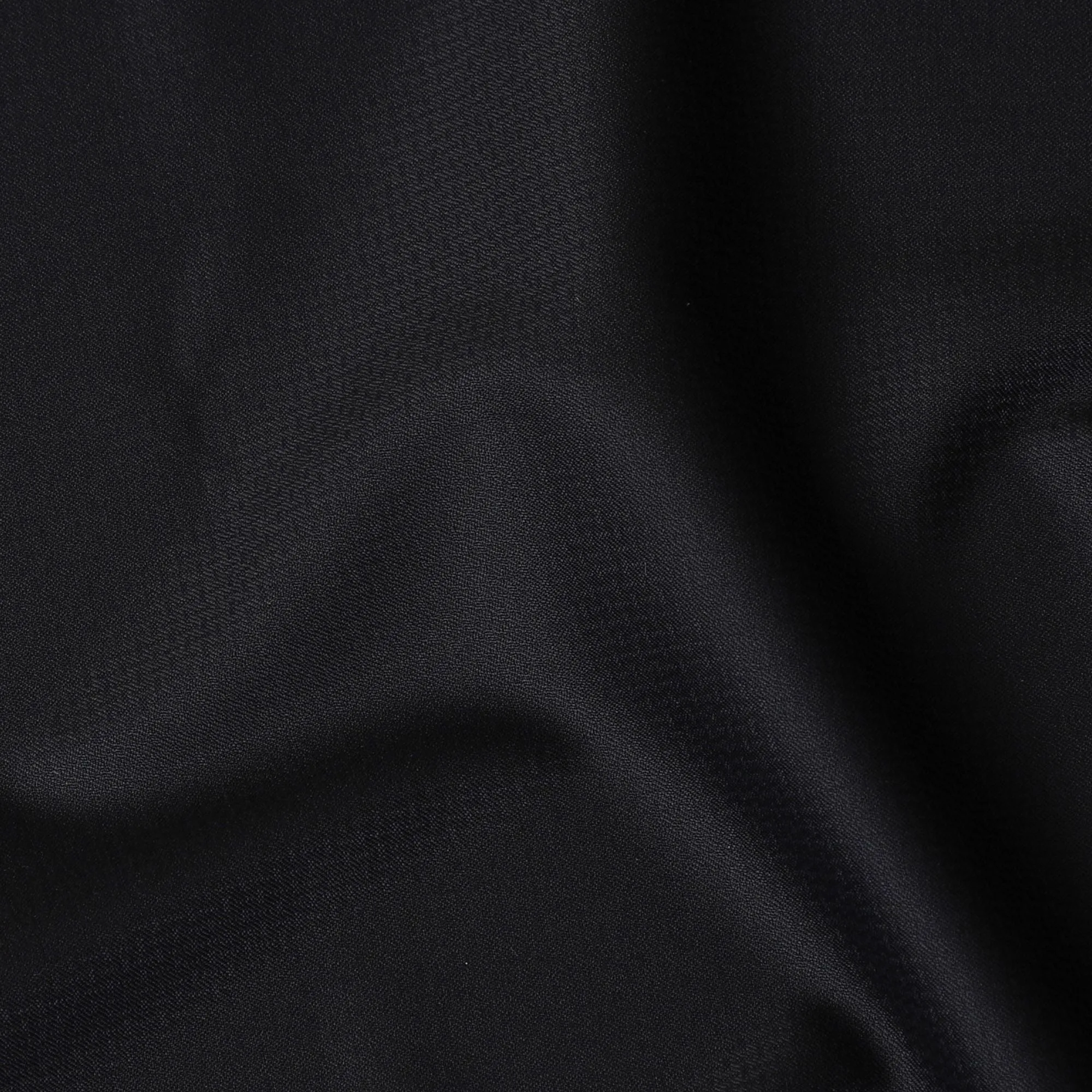 Black Satin Wool Suiting Fabric, Refined Italian Quality, 150cm Width - 4 Mtrs Piece-D17761