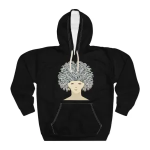 Bold Crazy Hair Woman Pullover Hoodie