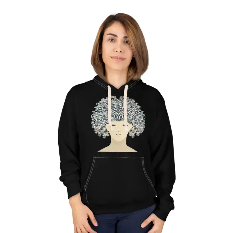 Bold Crazy Hair Woman Pullover Hoodie