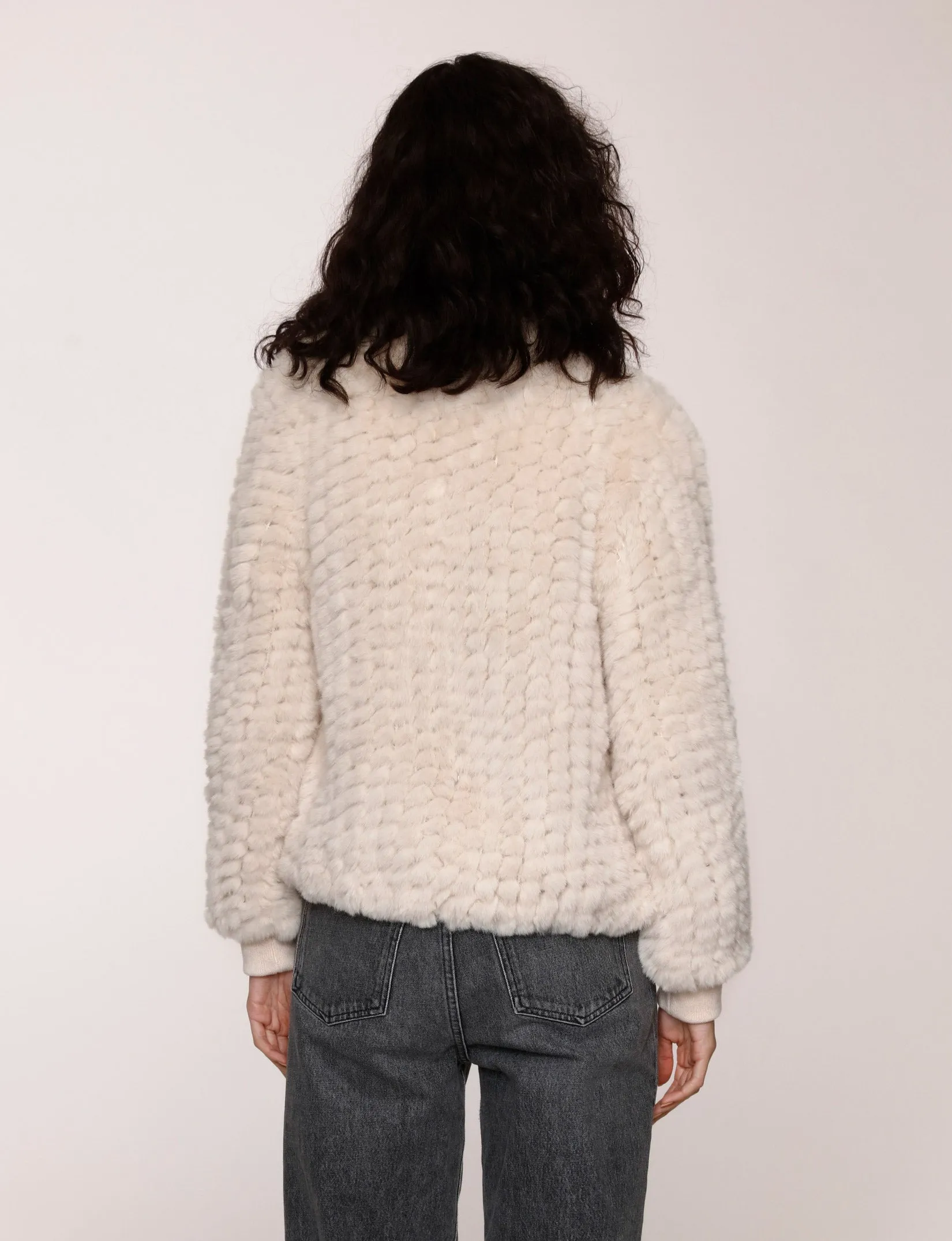 Bone Relaxed Faux Fur Cary Jacket