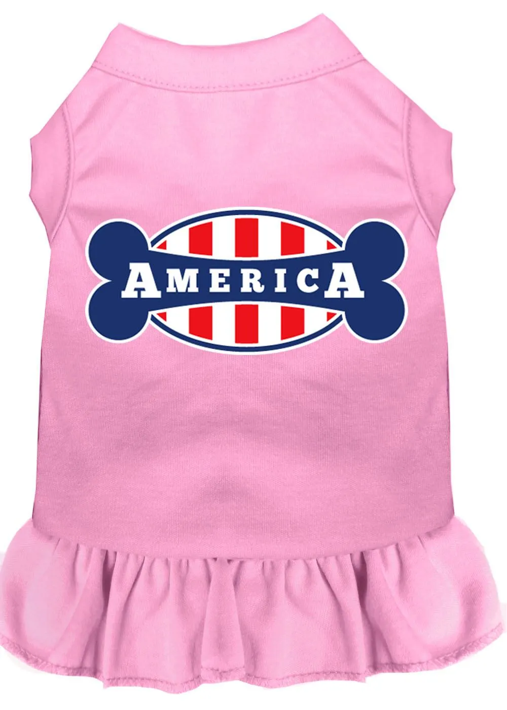 Bonely In America Screen Print Dress Light Pink Xs (8)