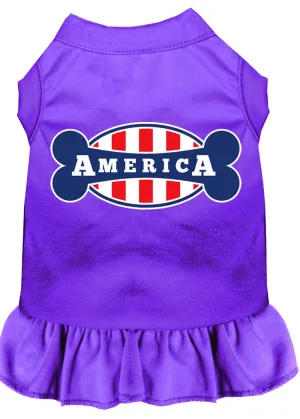Bonely In America Screen Print Dress Purple Lg
