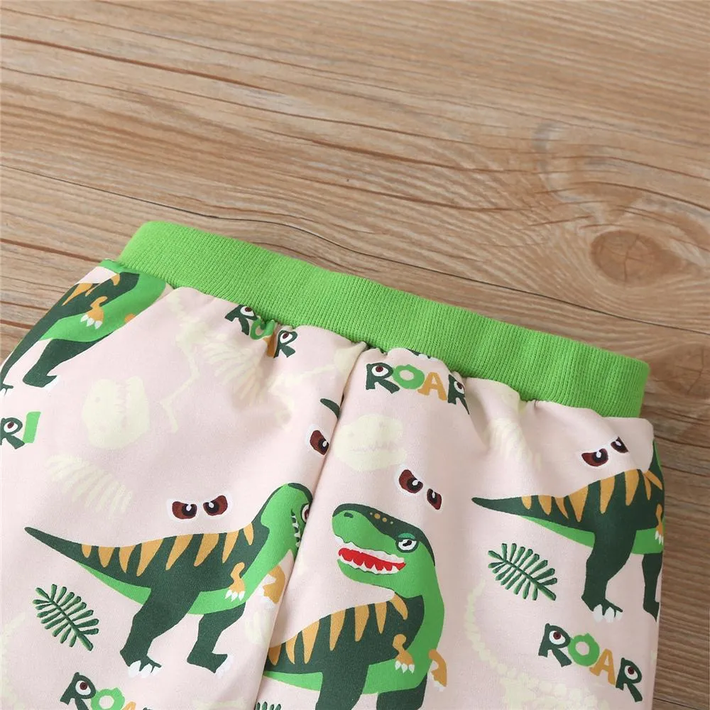 Boys Dinosaur Roar Long-Sleeve Hooded Top & Pants Boys School Uniform