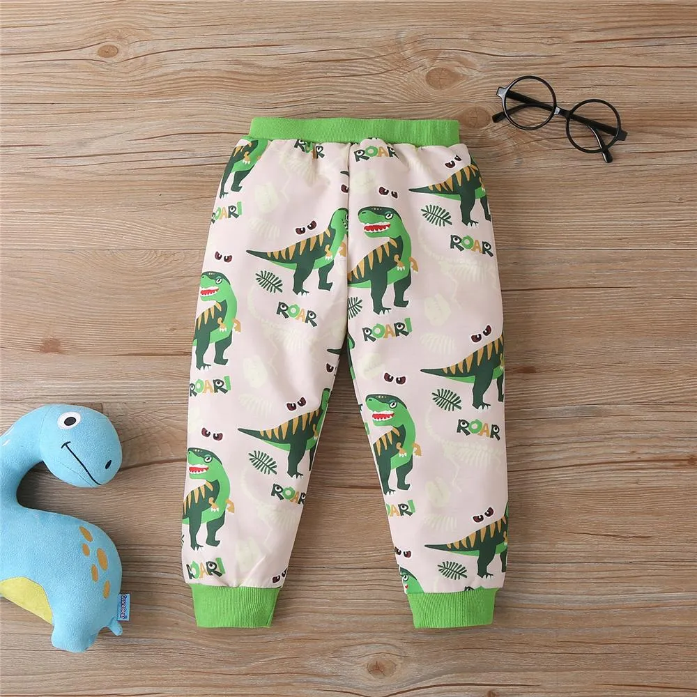 Boys Dinosaur Roar Long-Sleeve Hooded Top & Pants Boys School Uniform