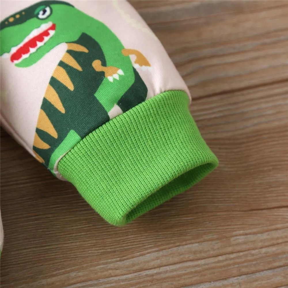 Boys Dinosaur Roar Long-Sleeve Hooded Top & Pants Boys School Uniform
