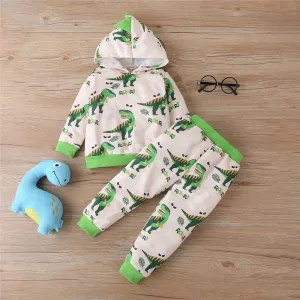 Boys Dinosaur Roar Long-Sleeve Hooded Top & Pants Boys School Uniform