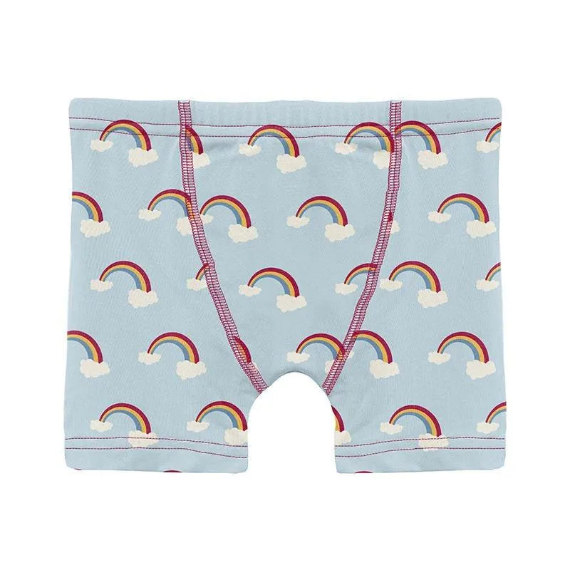 Boy's Print Bamboo Boxer Brief - Spring Sky Rainbows
