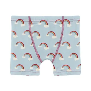 Boy's Print Bamboo Boxer Brief - Spring Sky Rainbows