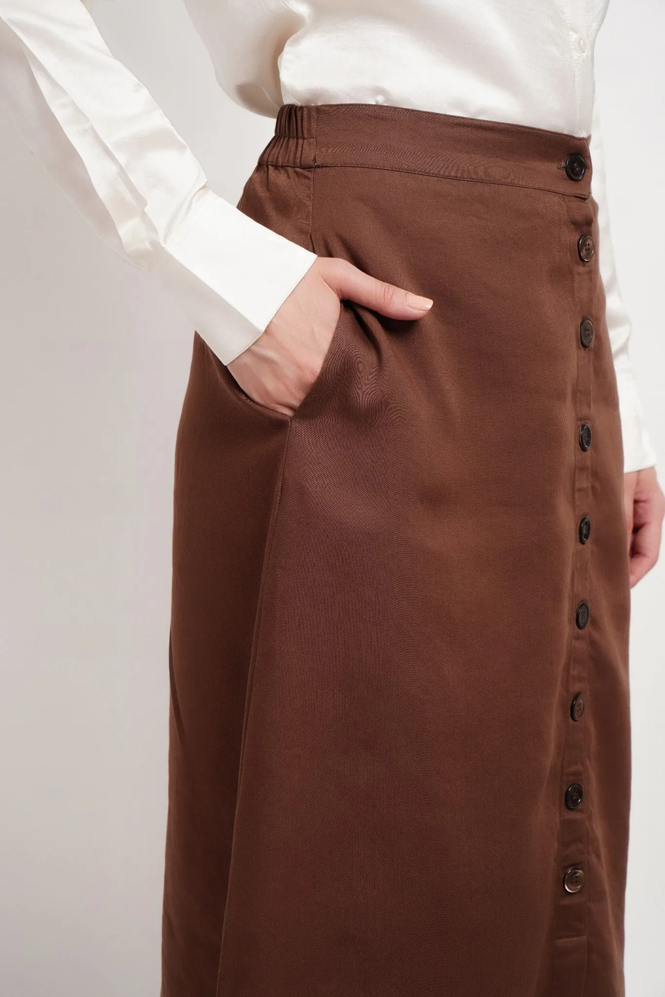 Brown Lyocell Skirt