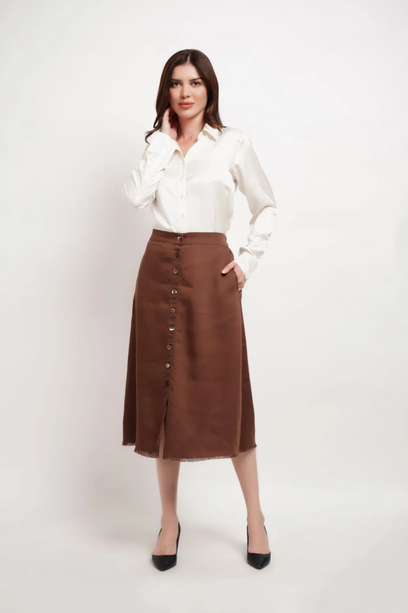 Brown Lyocell Skirt