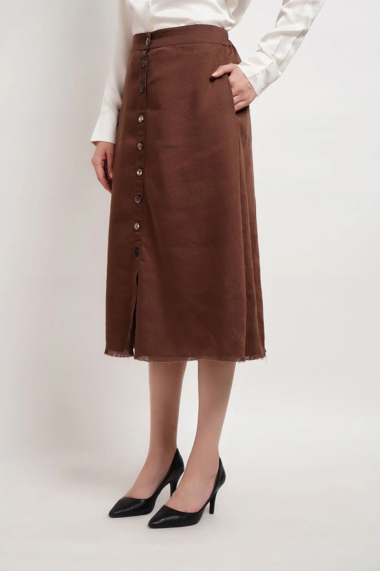 Brown Lyocell Skirt