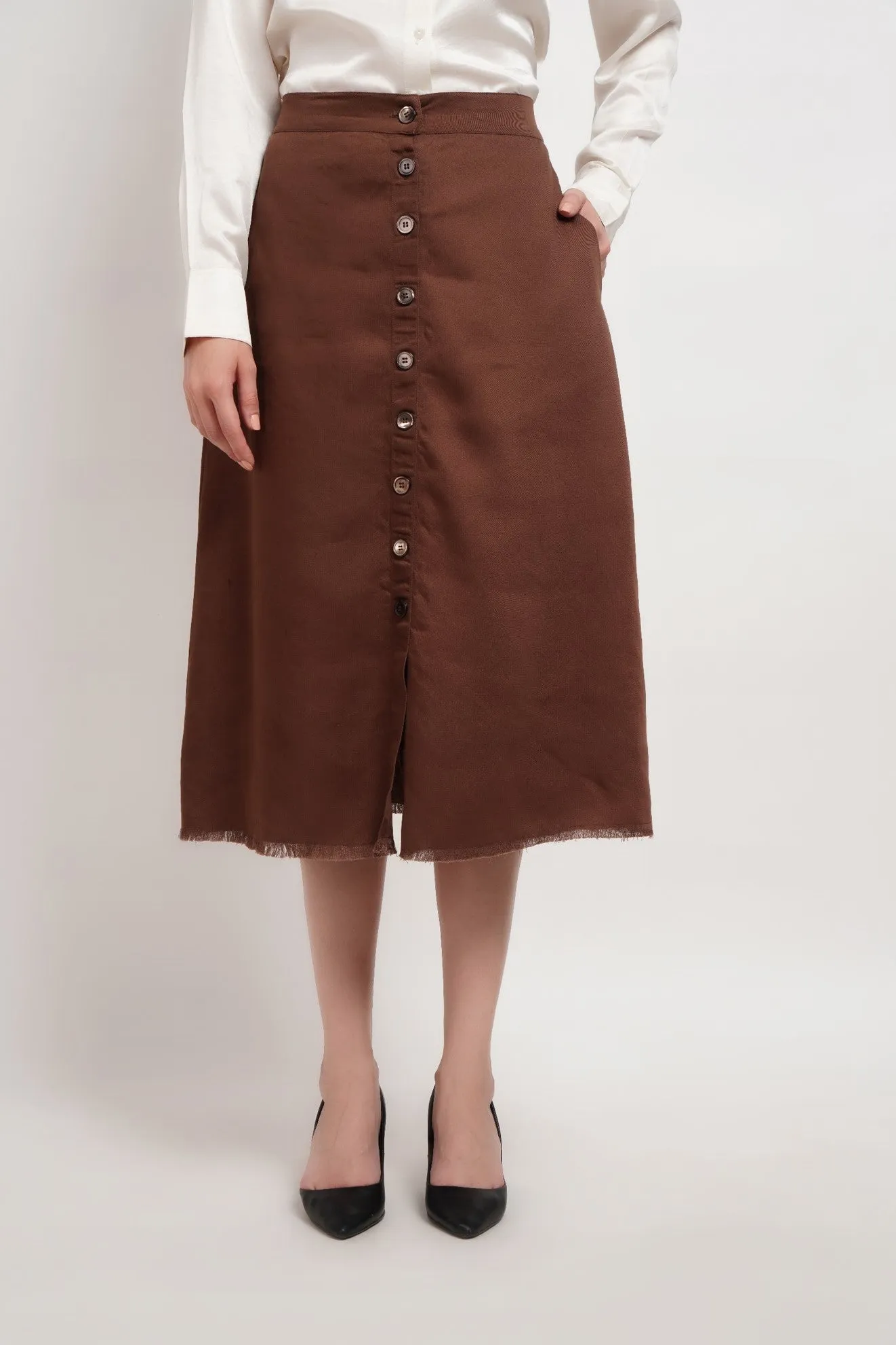 Brown Lyocell Skirt