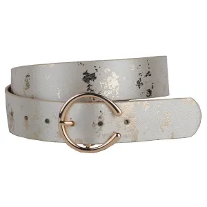 C-Buckle Gold Shimmer Leather Belt