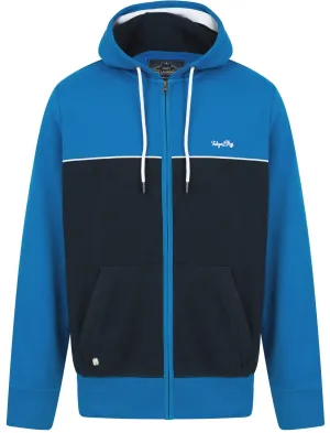Carpenter Colour Block Zip Through Hoodie In Jet Blue - Tokyo Laundry