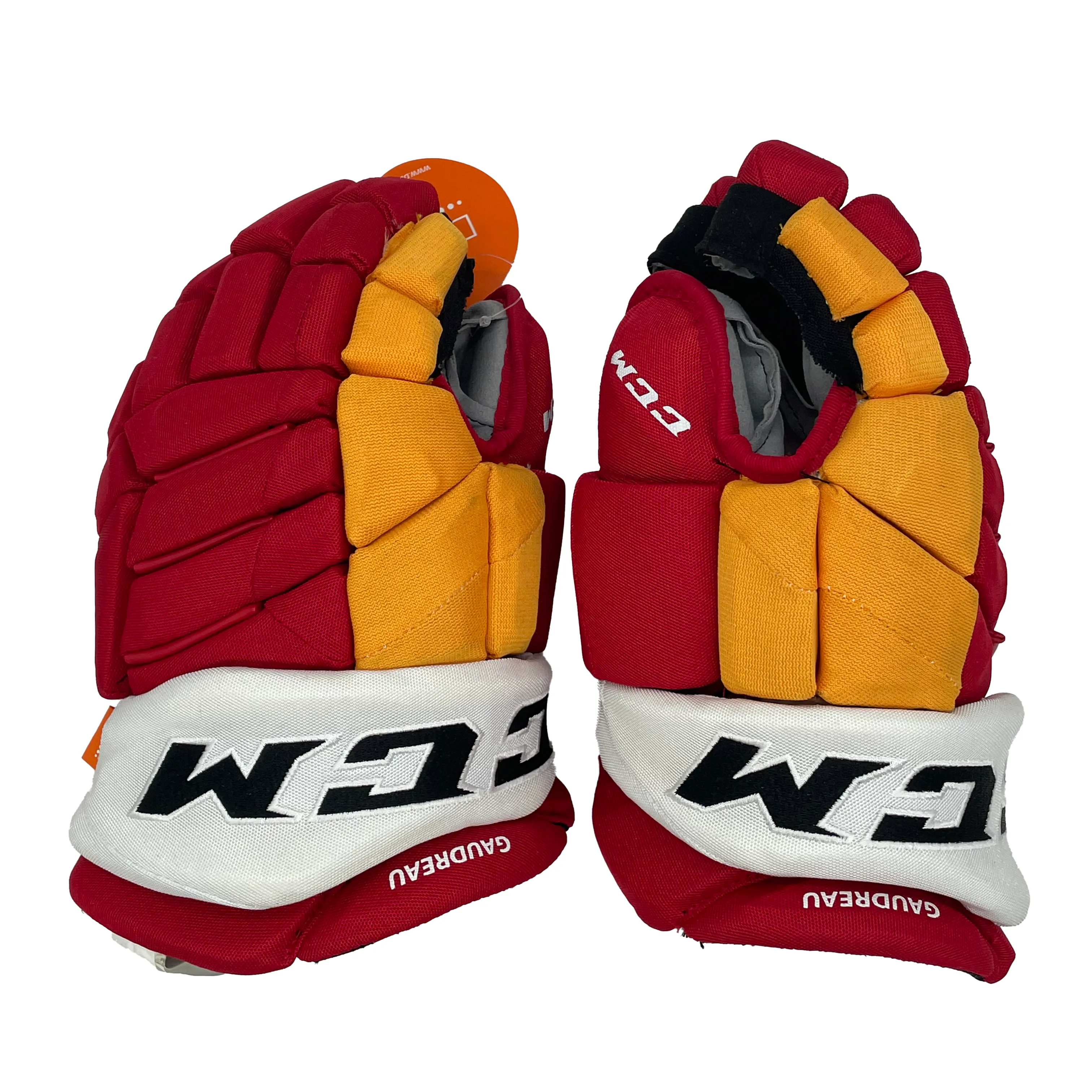 CCM HGJS - NHL Pro Stock Glove - Johnny Gaudreau (Red/Yellow/White)