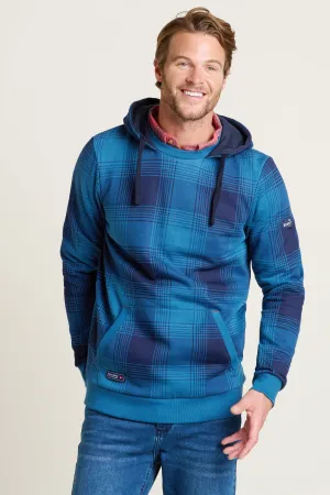 Check Hooded Crew Neck Sweatshirt