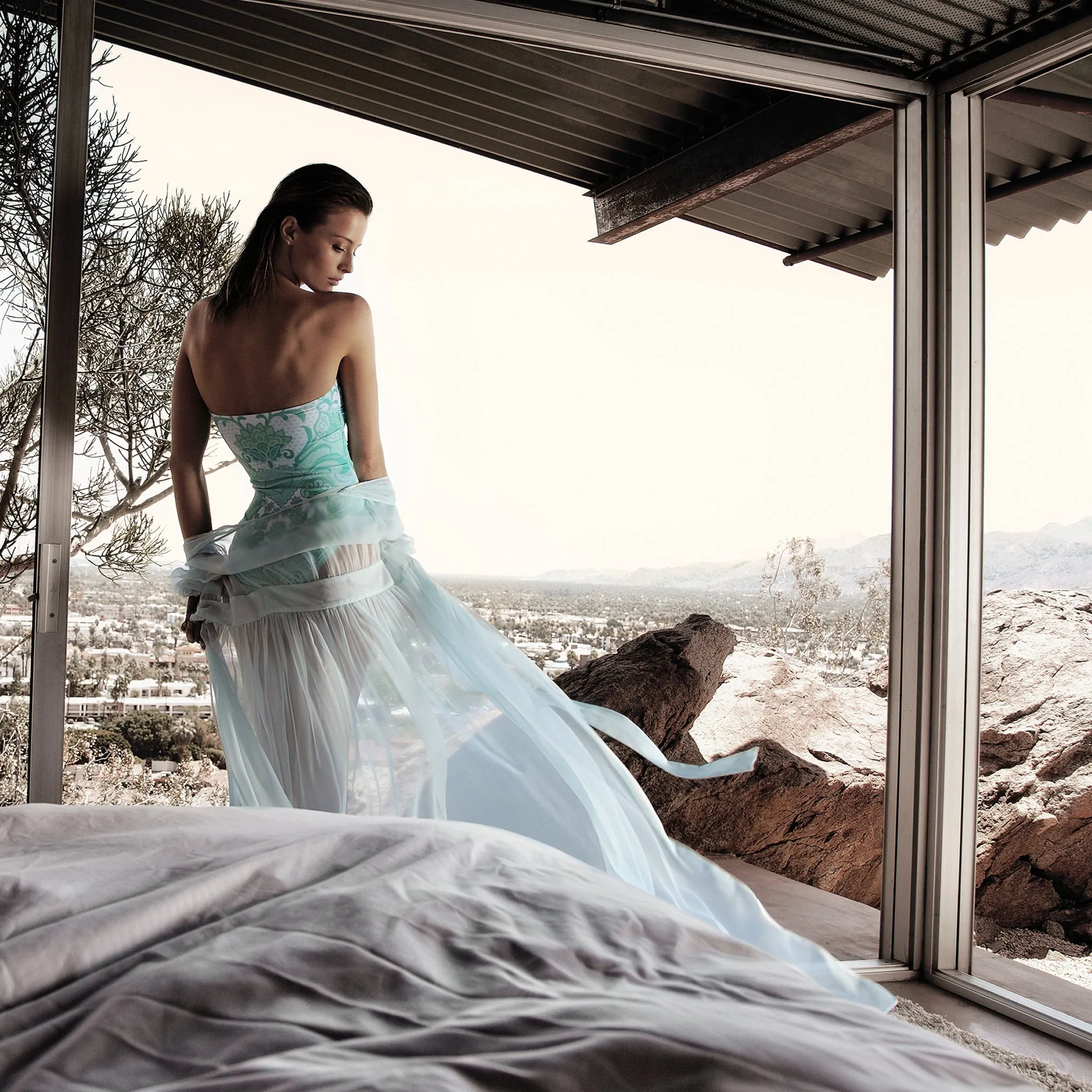 Chiffon dress pastel blue