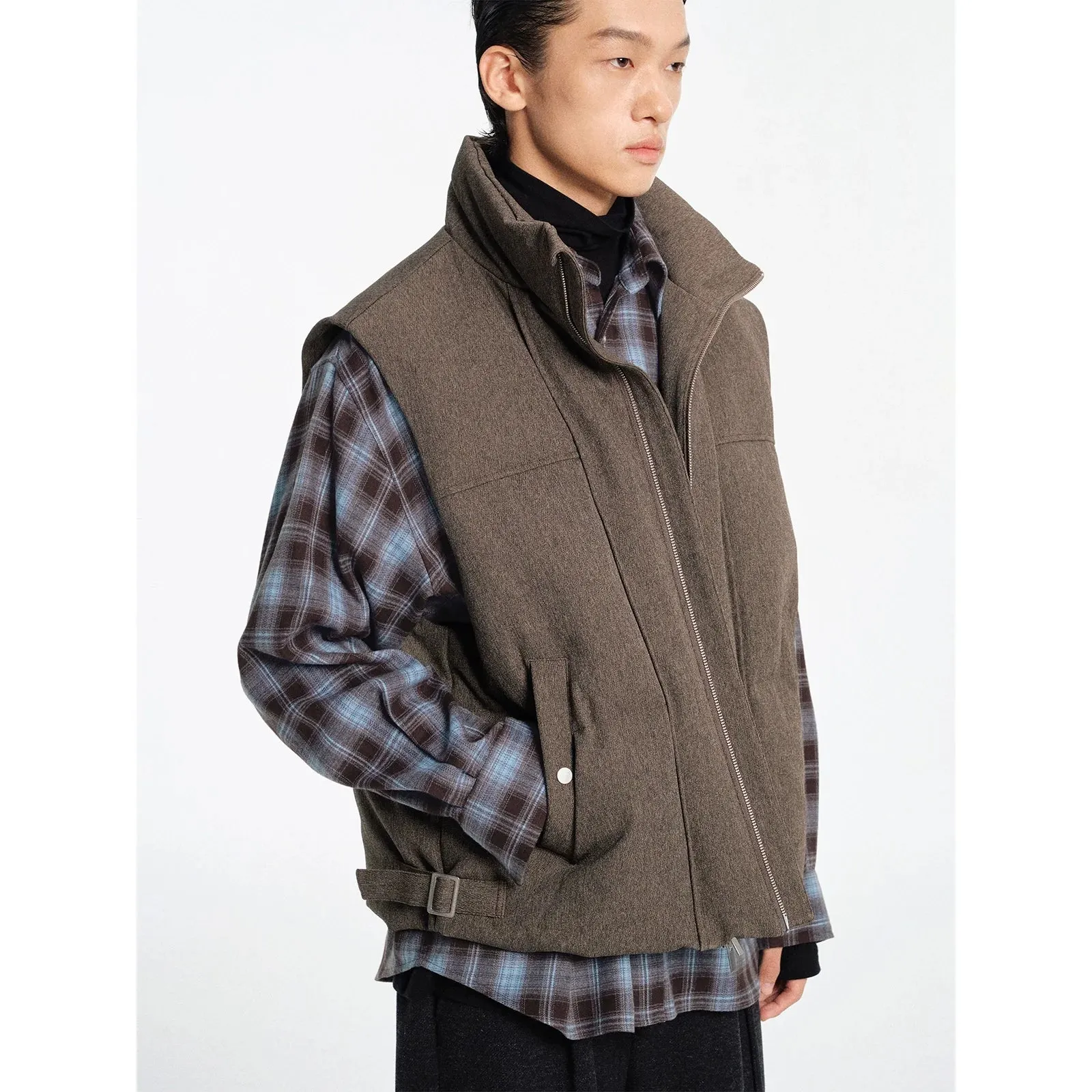 Coarse Linen Down Vest