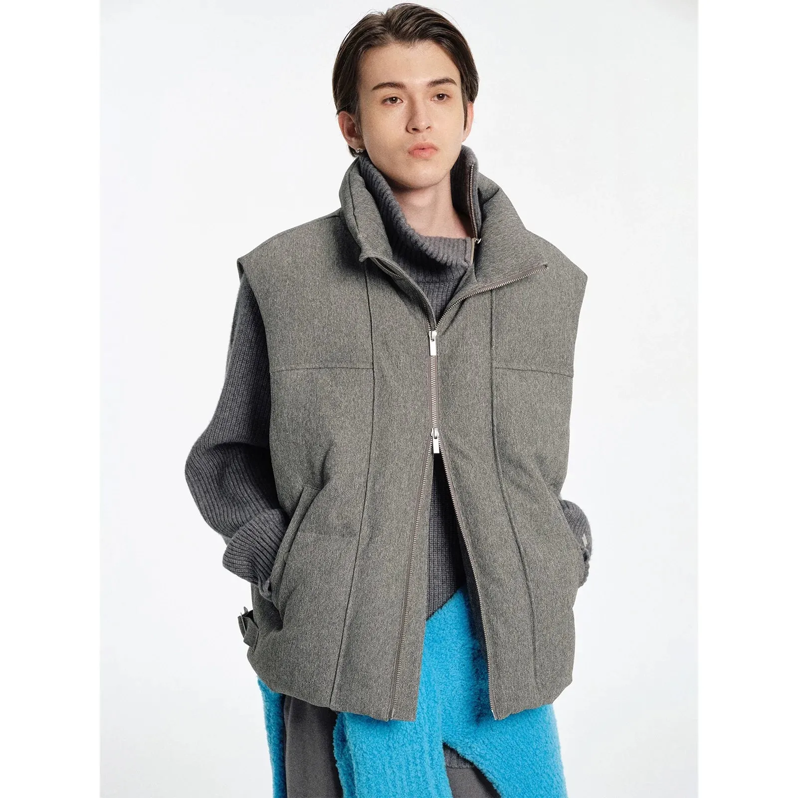 Coarse Linen Down Vest