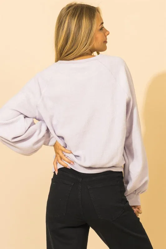 Cozy Stylish Long Sleeve Textured Sweatshirt