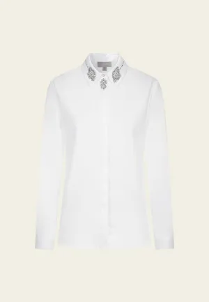 Crystal-embellished Lapel Shirt