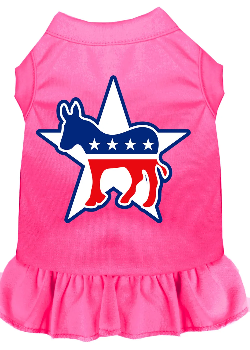 Democrat Screen Print Dress Bright Pink Med