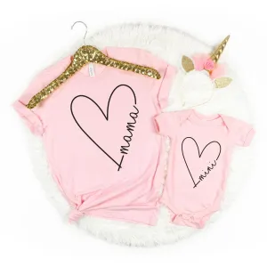 Elegant Heart Mama   Mini Graphic Valentine Tshirt for T-shirts