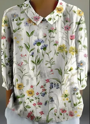 Elegant printet pullover til damer - Trendy kortærmet top