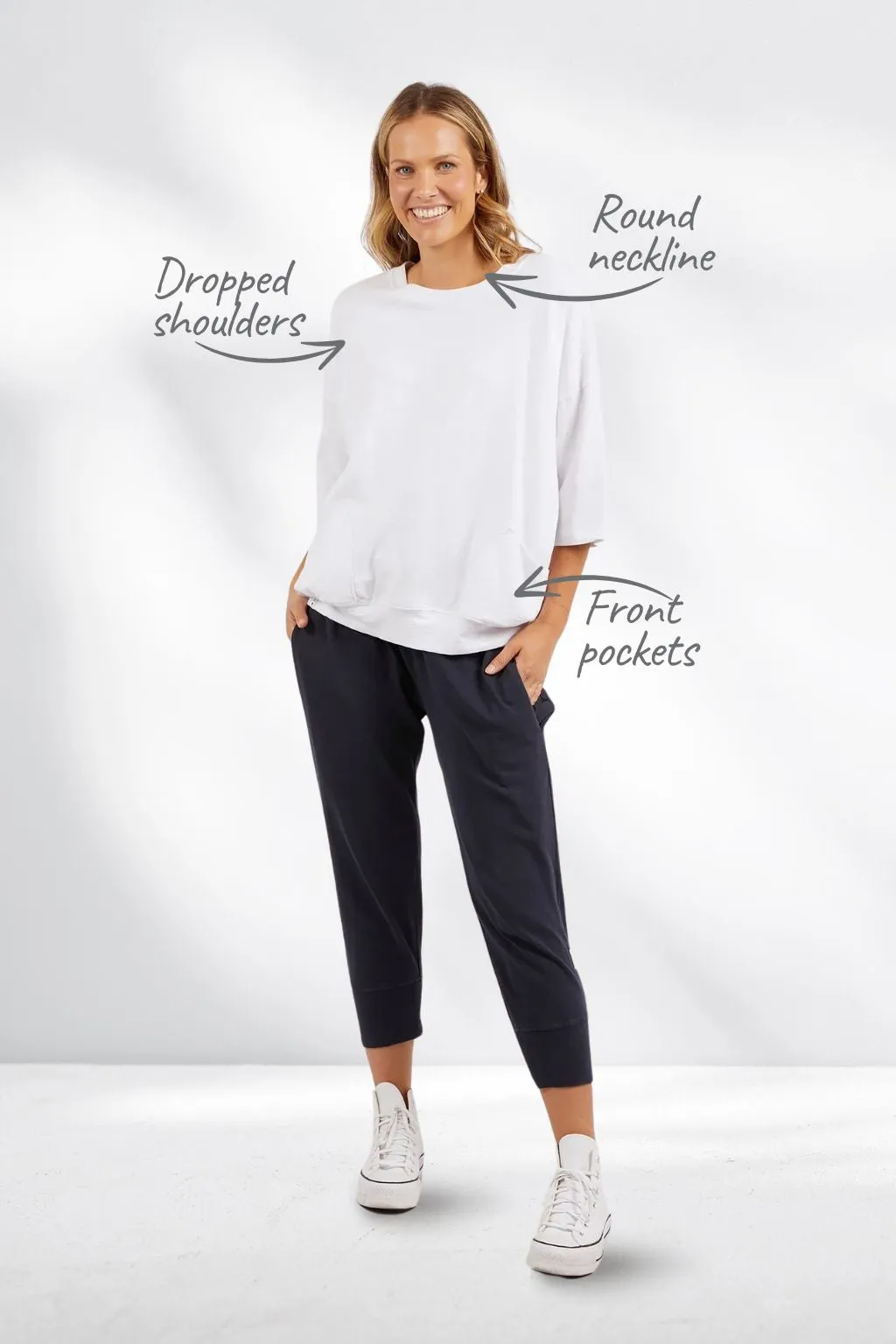 Elm Fundamental Maizie Sweat White