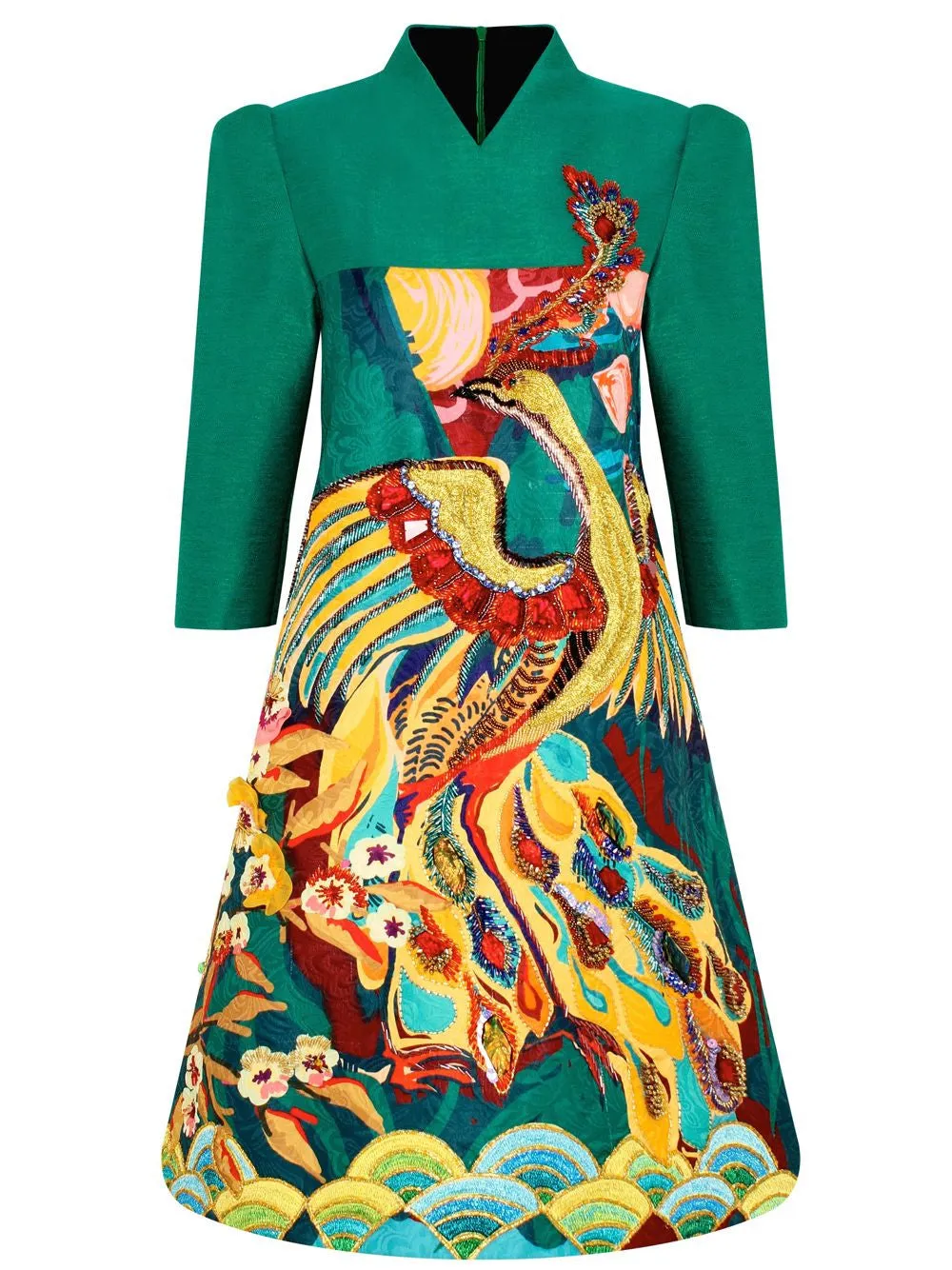 Emboriderd Printed Dress