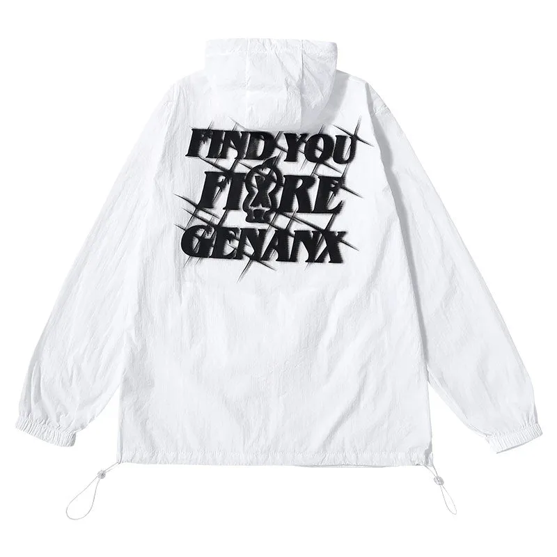 Four-fingered Star Lightning monogram print hooded thin coat sunshade skin coat