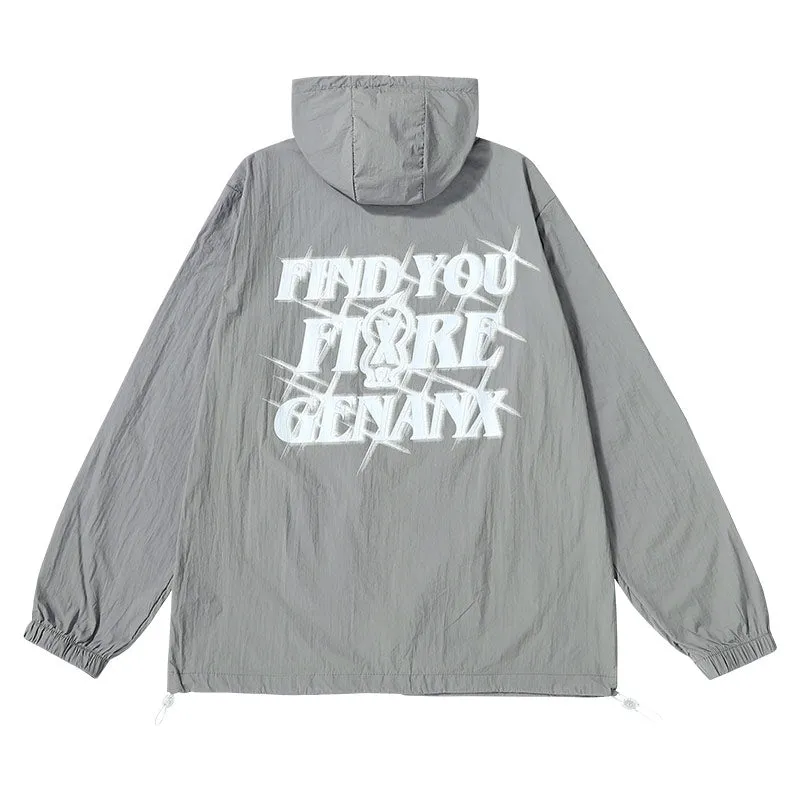 Four-fingered Star Lightning monogram print hooded thin coat sunshade skin coat