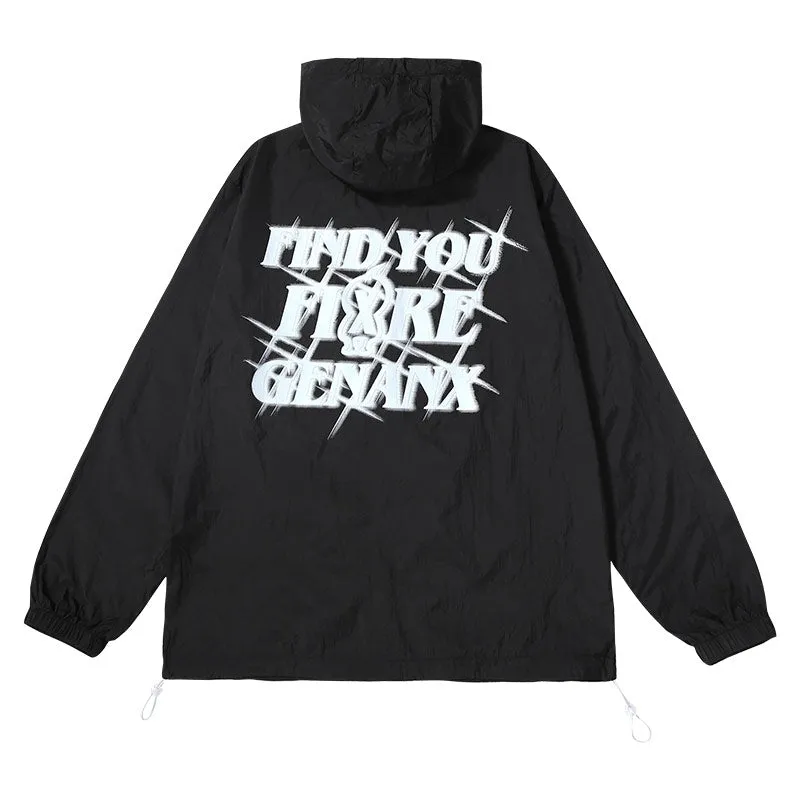 Four-fingered Star Lightning monogram print hooded thin coat sunshade skin coat