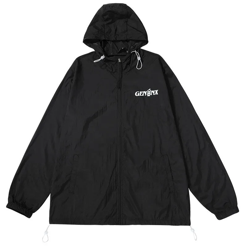 Four-fingered Star Lightning monogram print hooded thin coat sunshade skin coat