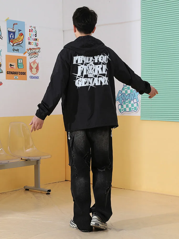 Four-fingered Star Lightning monogram print hooded thin coat sunshade skin coat