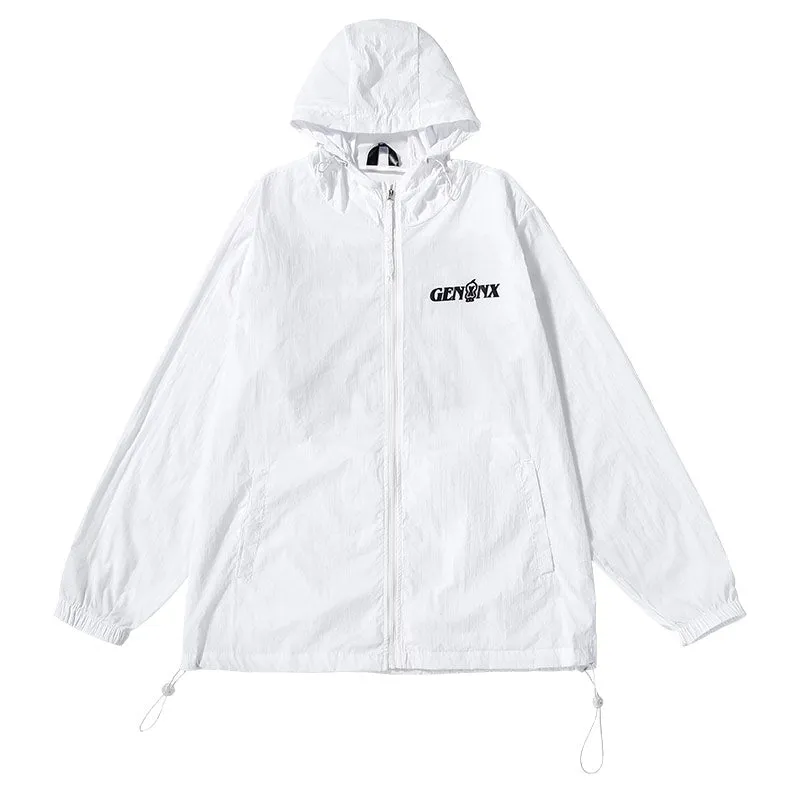 Four-fingered Star Lightning monogram print hooded thin coat sunshade skin coat