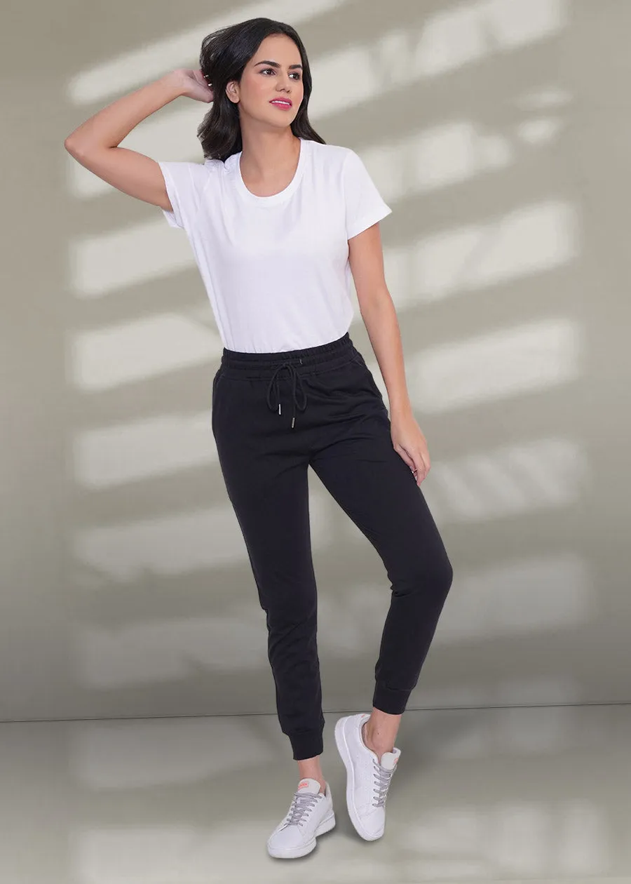 French Terry Jogger for Women: Black