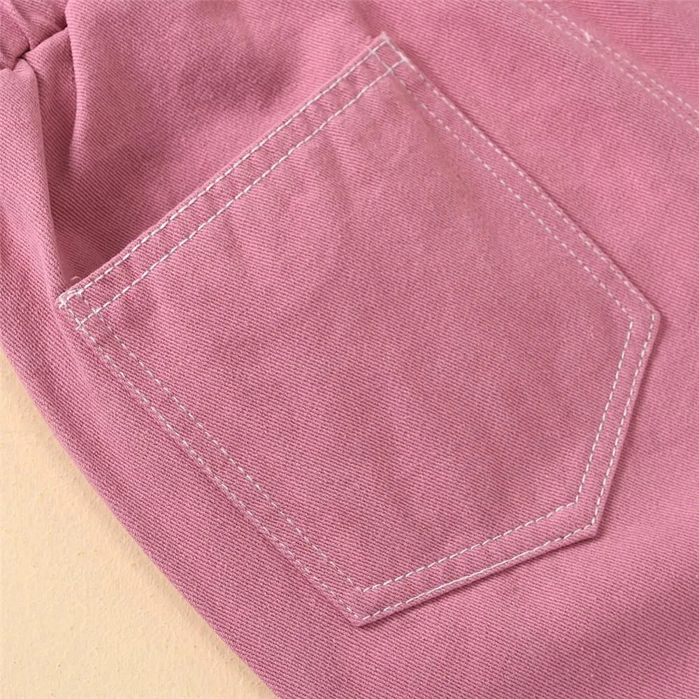 Girls Solid Stylish Casual Jeans Baby Girl Clothes Wholesale