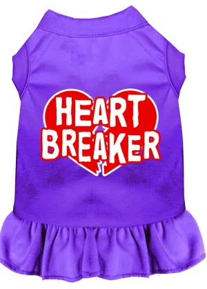Heart Breaker Screen Print Dress Purple Xxl
