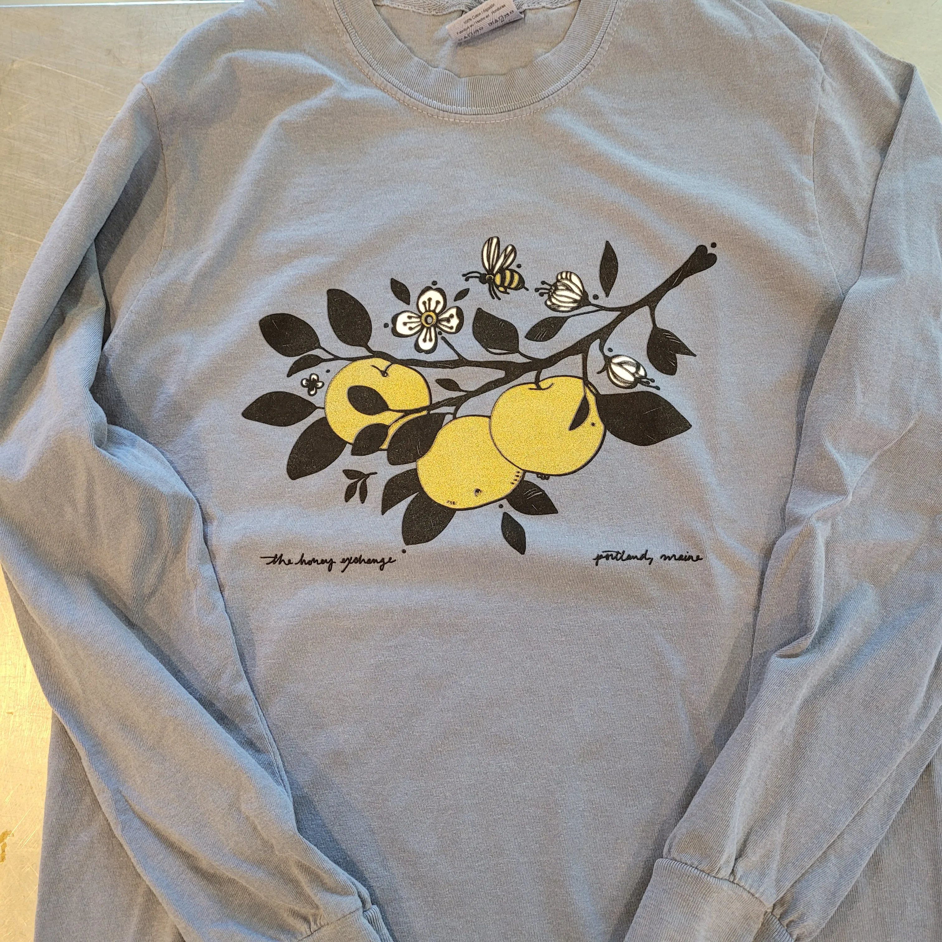 Honey Exchange Long Sleeve T-Shirt - Branch of Golden Apples design