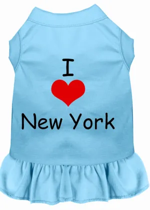 I Heart New York Screen Print Dress Baby Blue Sm